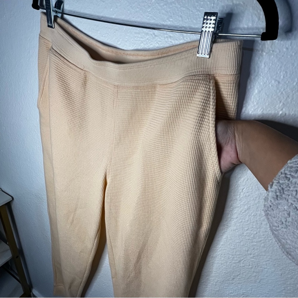 Haven Well Within Waffle Knit Joggers Peach Orange Size Medium Sleep Loungepants
